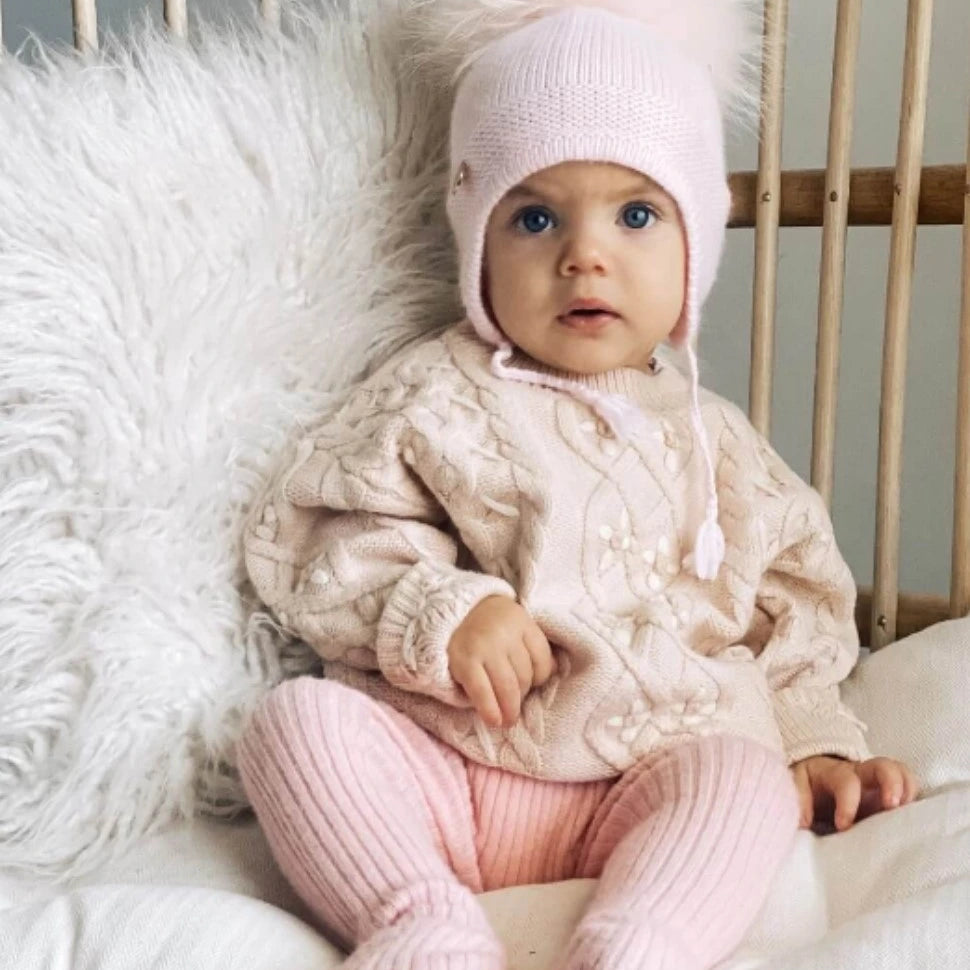 petite maison kids pink aviator hat