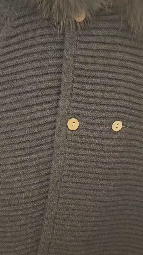 winter coat video of martin aranda charcoal faux fur hooded coat