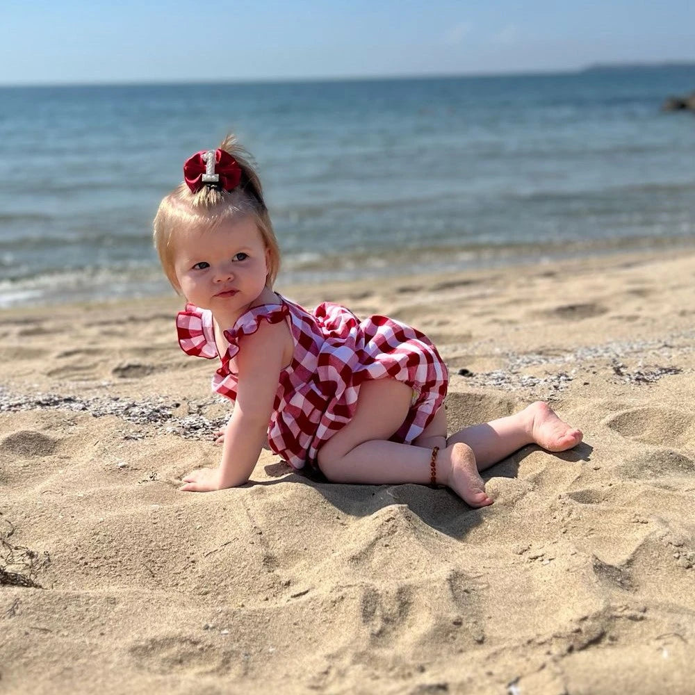 rapife red checked romper