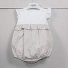 rapife Camel Gingham and White Romper