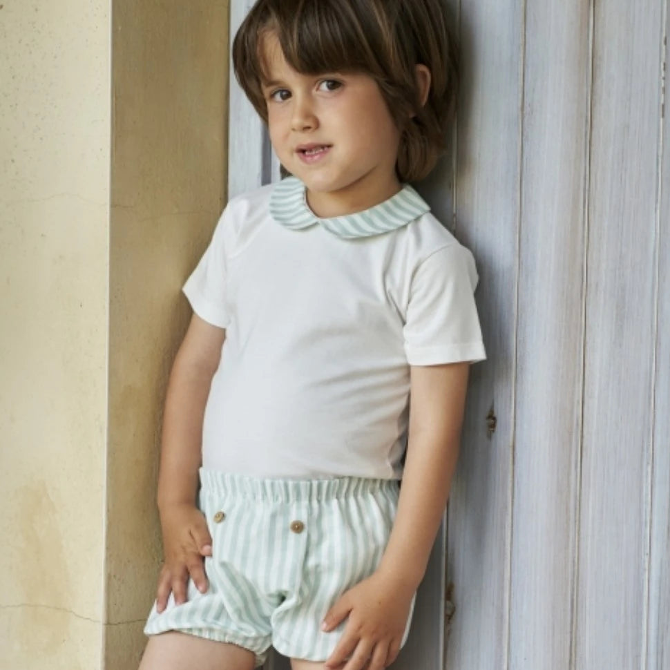 rapife mint stripe bodysuit and shorts set