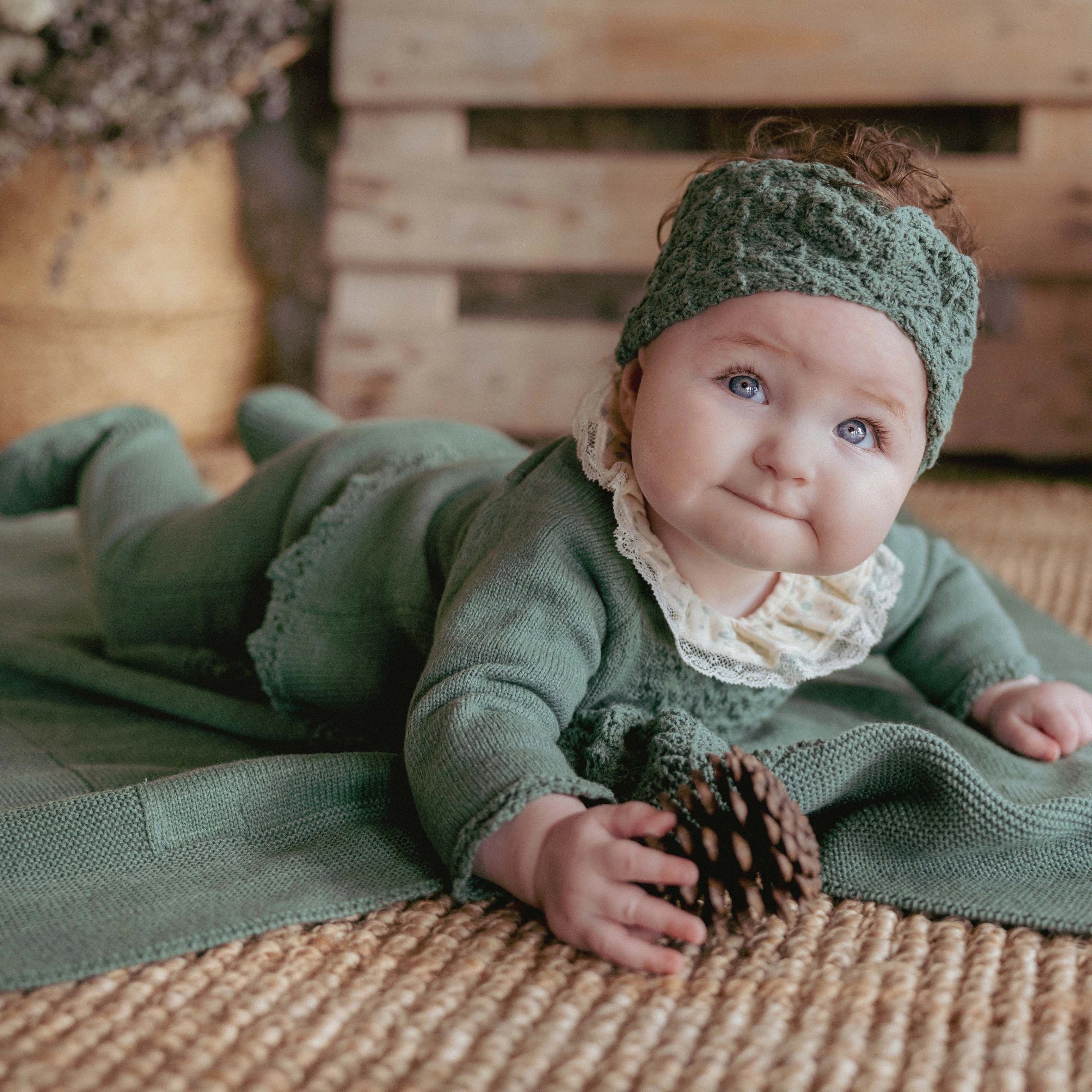 Green Flower Baby Boxed Gift Set