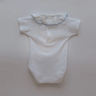 blue floral bodysuit and jam pants by rigola
