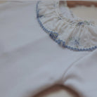 blue floral bodysuit and jam pants by rigola