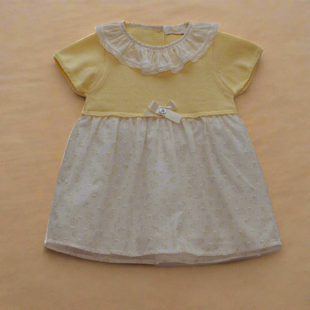 lemon baby girls half knit dress by rigola