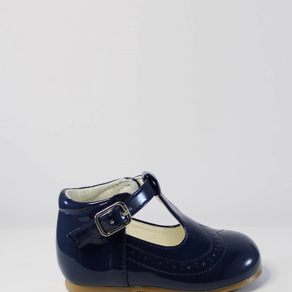 sevva navy patent boys shoes