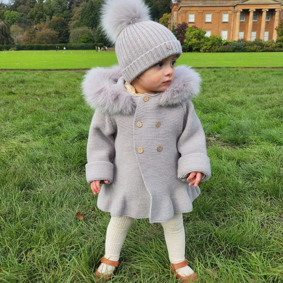 taupe faux fur hooded caot by martin aranda