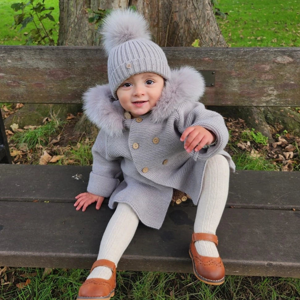 martin aranda faux fur hooded taupe coat