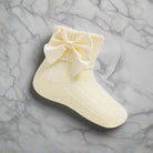 soft touch lemon bowed ankle socks