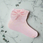 soft touch pink bowed ankel socks