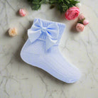 soft touch sky bowed ankle socks