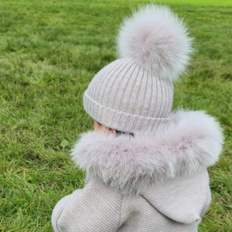 hooded faux fur coat by martin aranda