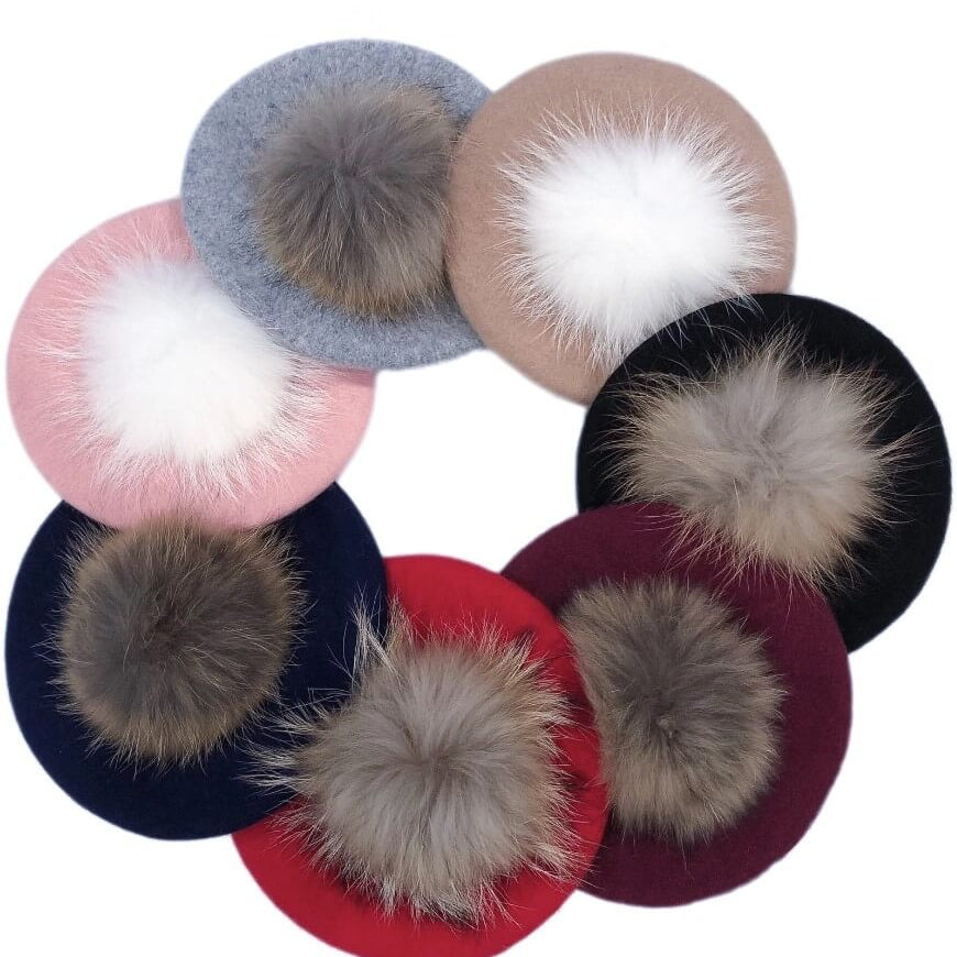 single pom grey beret by petit maison kids