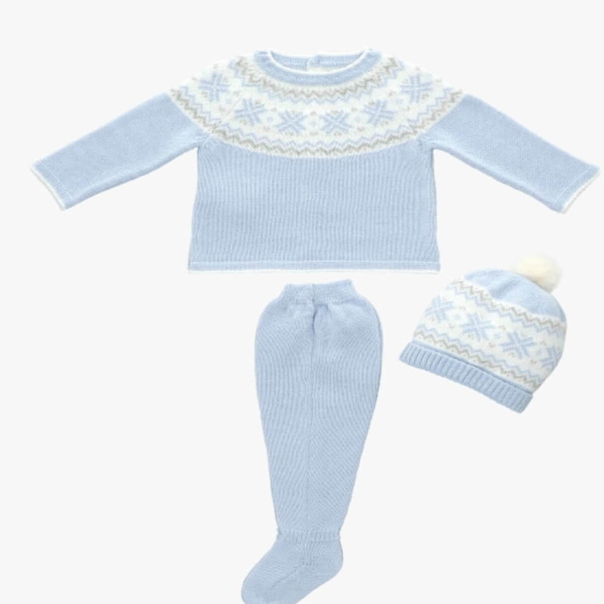 martin aranda "Carlos" Sky Knitted Pram Set from tors childrens wear
