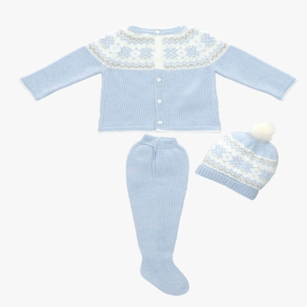 Tors childrens wear "Carlos" Sky Knitted Pram Set by martin aranda