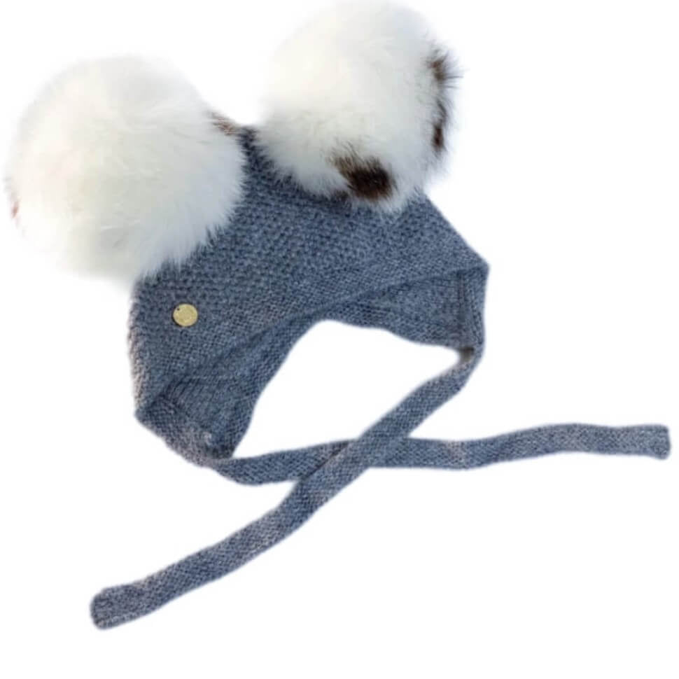 Honeycomb Grey Cashmere Bonnet