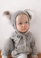 Honeycomb Grey Cashmere Bonnet
