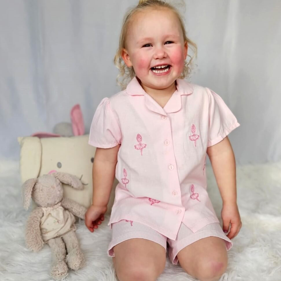 caramelo kids ballerina pyjamas modelled by tors childrens weaar brand rep mia