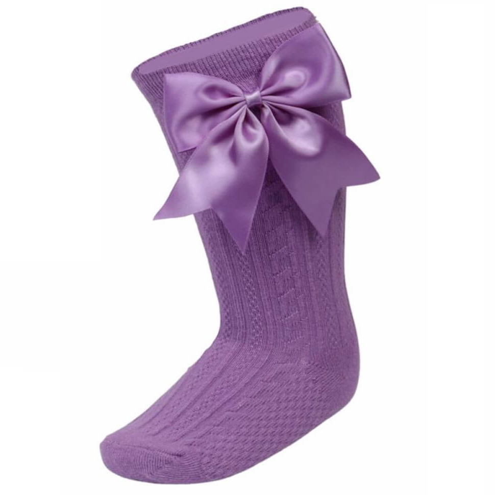 plum knee high bowed socks from tors childrens wear