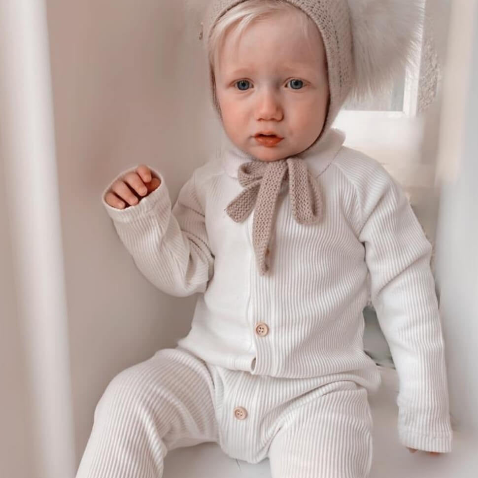 pmk White Ribbed Cotton Playsuit