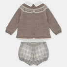 Boys Beige christmas jumper and shorts