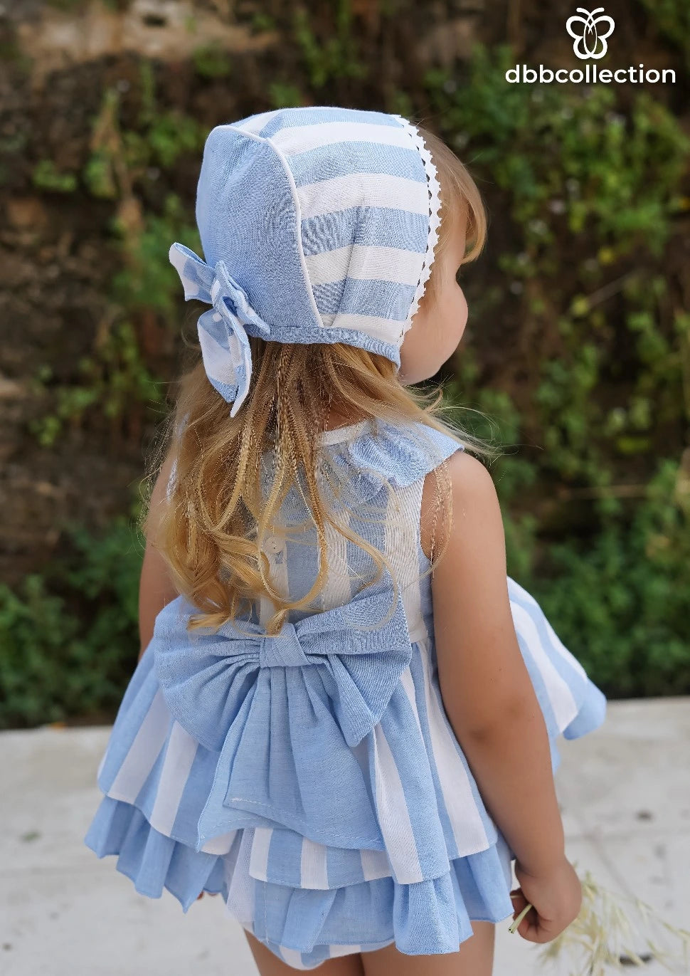 "Bluebell" Dress, Bloomers and Bonnet