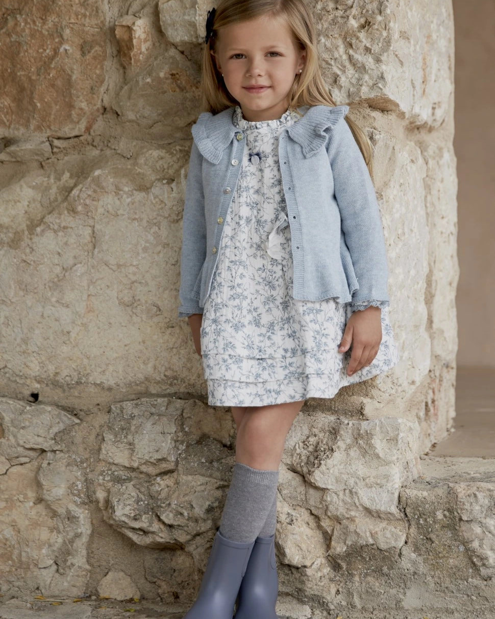 "Belle" Floral Print Dress from tors childrens wear aw23 collection by spanish brand martin aranda