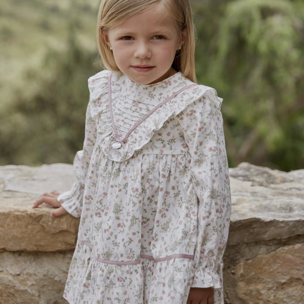 "Charlotte" Floral Dress from tors childrens wear aw23 collection by spanish brand martin aranda