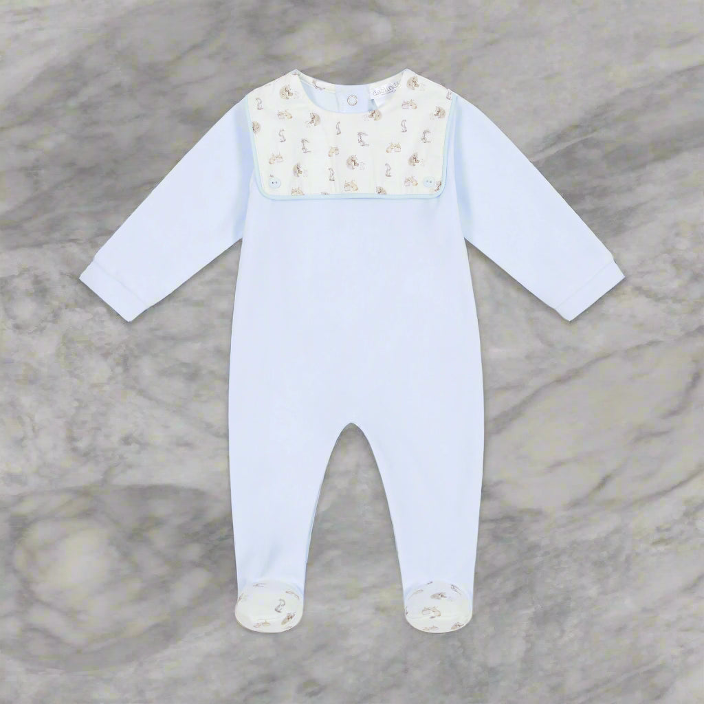 sky blue all in one babygrow