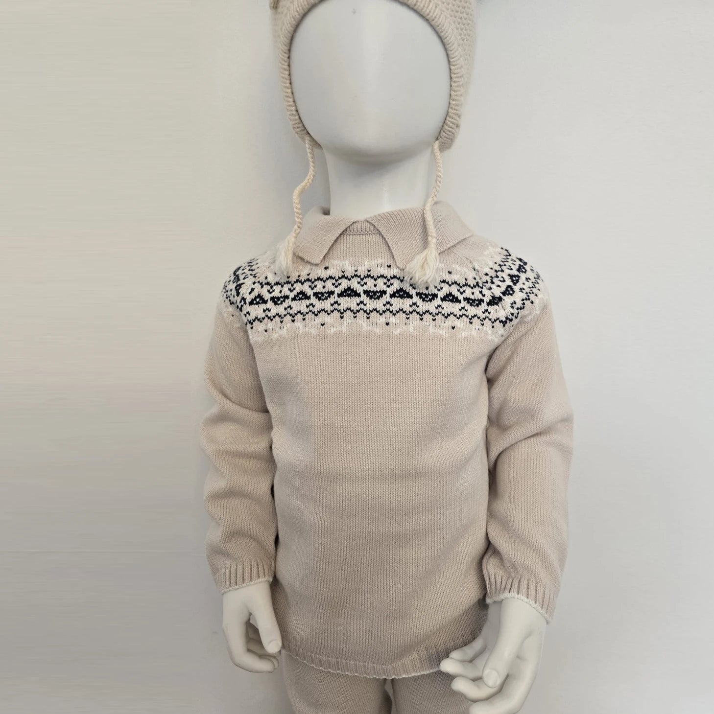 boys granlei beige fair isle tracksuit by granlei 