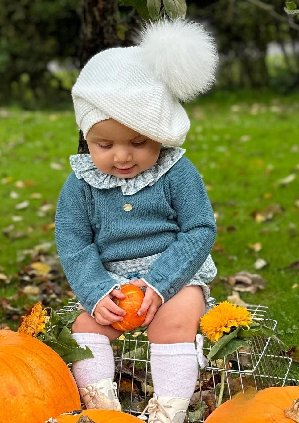 martin aranda ivory faux fur beret