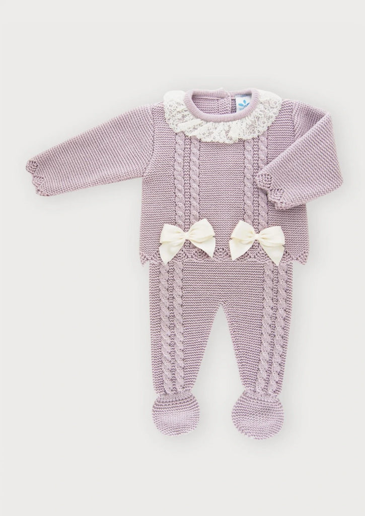 Lilac Knitted Baby Set BY sardon