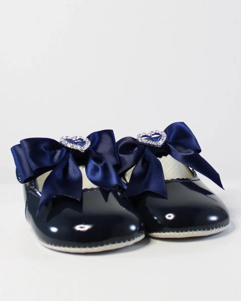 navy patent diamante bow baypods from tors childrens wear