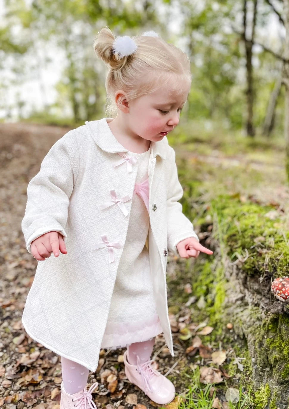 caramelo kids Pink Tweed Tulle Bow Dress & Coat from tors childrens wear