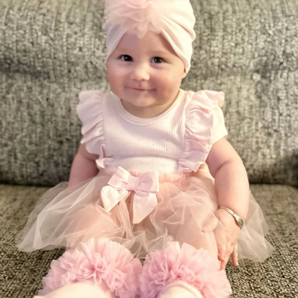 PinkTulle Dress and Turban by caramelo kids