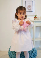 pink check frill dress form rapife winter 23 collection sold at tors childrens wear