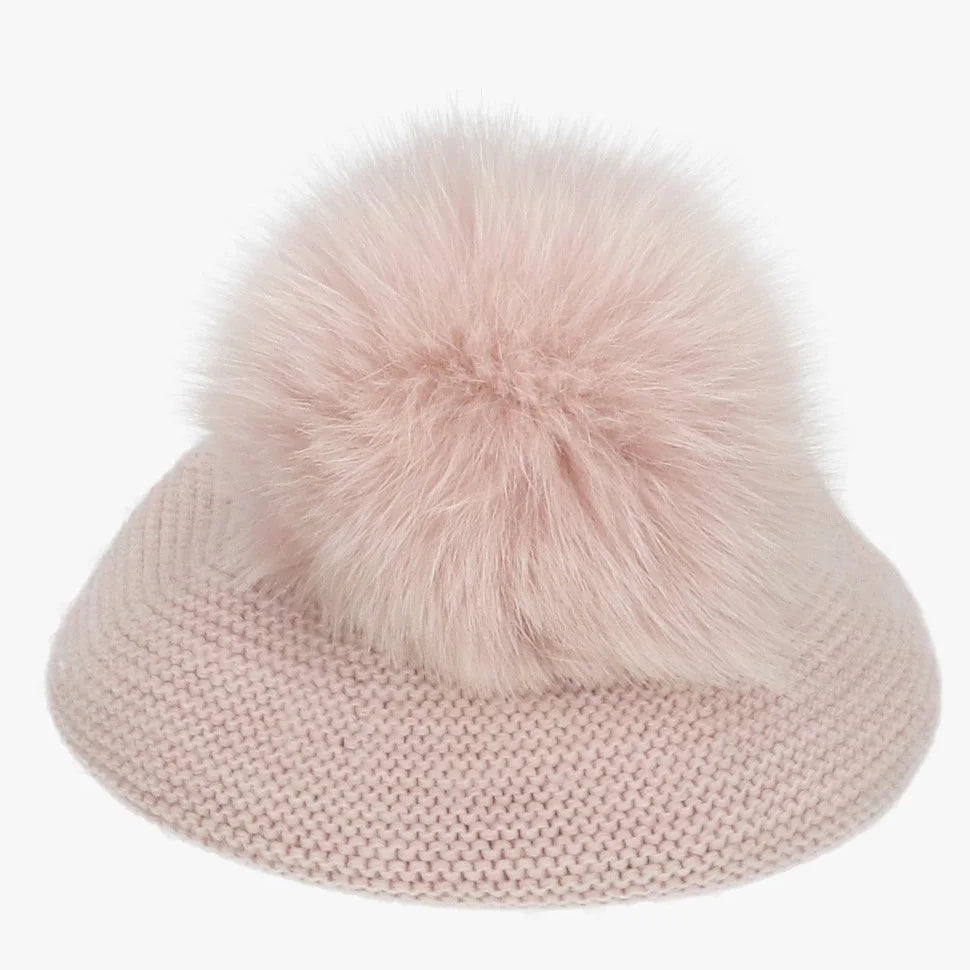 Faux Fur Pom Beret from tors childrens wear aw23 collection by spanish brand martion aranda