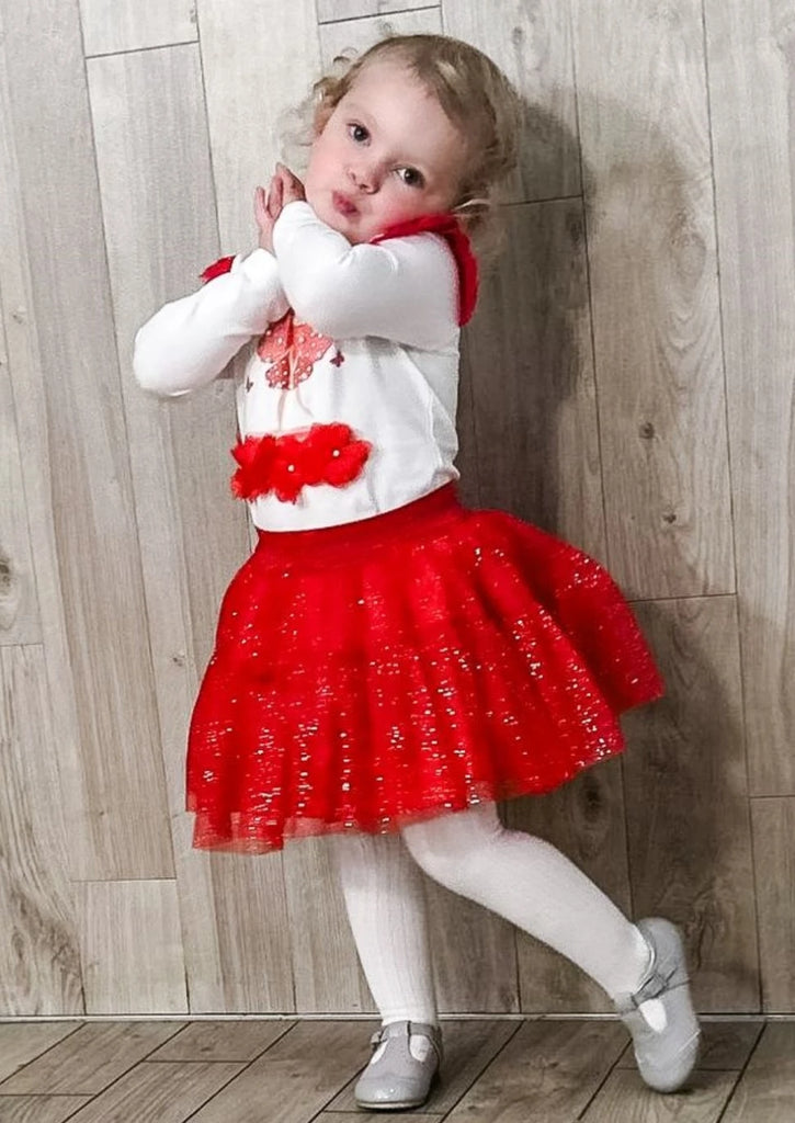 caramelo kids Red Tulle Fairy Sparkle Skirt Set from tors childrens wear