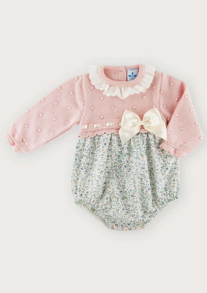Sardon Pink half knit romper from tors childrens wear