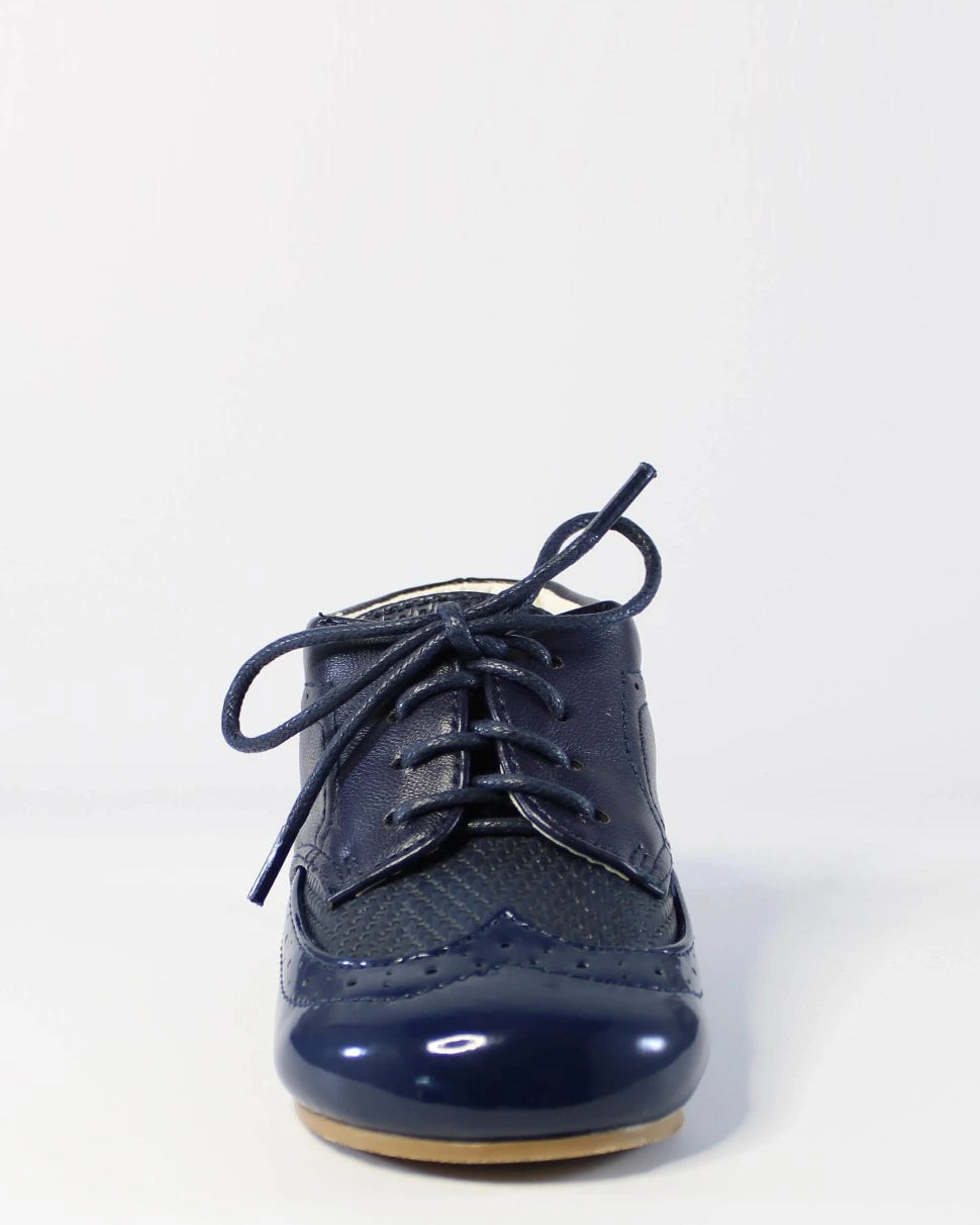 boys navy brogue boots by sevva from tors childrens wear