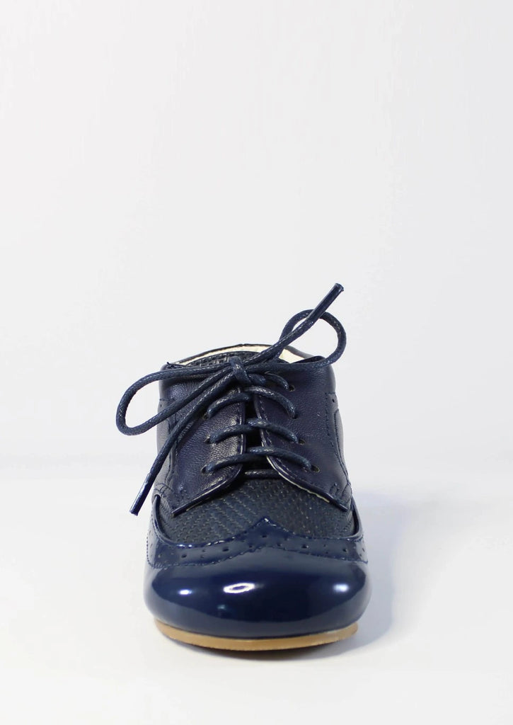 boys navy brogue boots by sevva from tors childrens wear