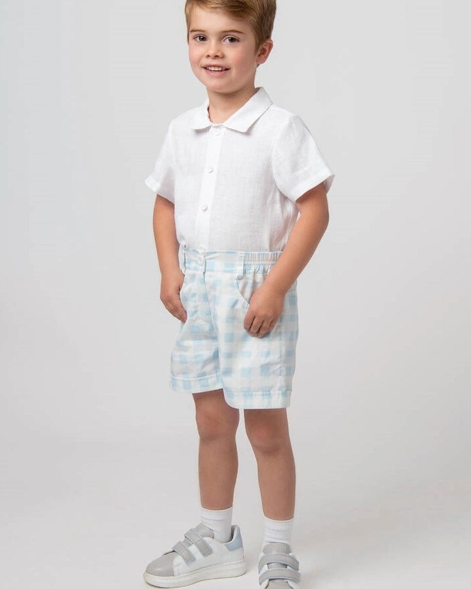 boys sky check shorts and shirt set by caramelo kids