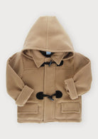 Sardon beige lined duffle coat with hood from tors childrens wear