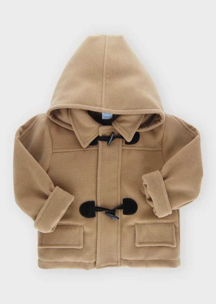 Sardon beige lined duffle coat with hood