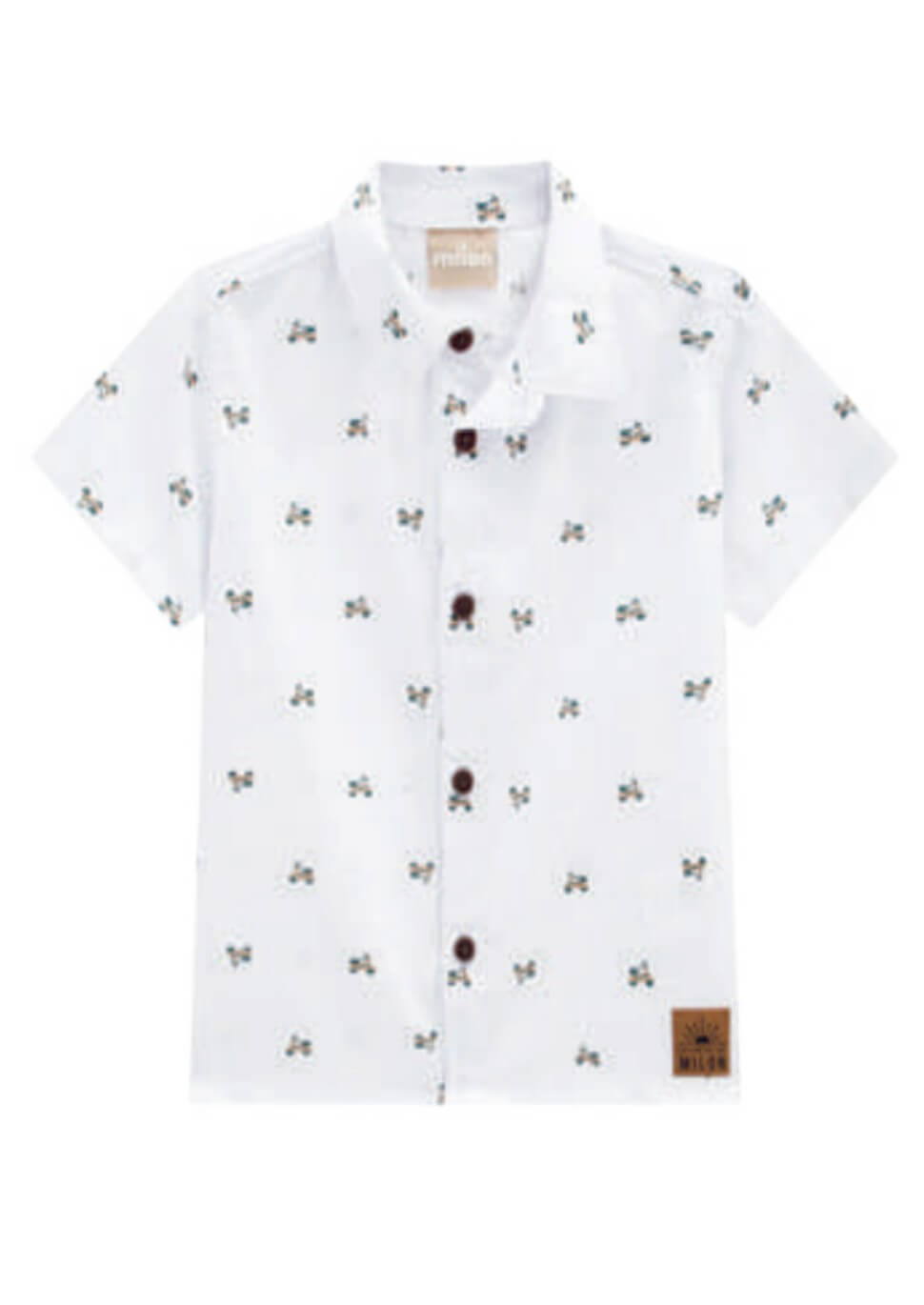 Boys White Scooter Shirt by brand milon