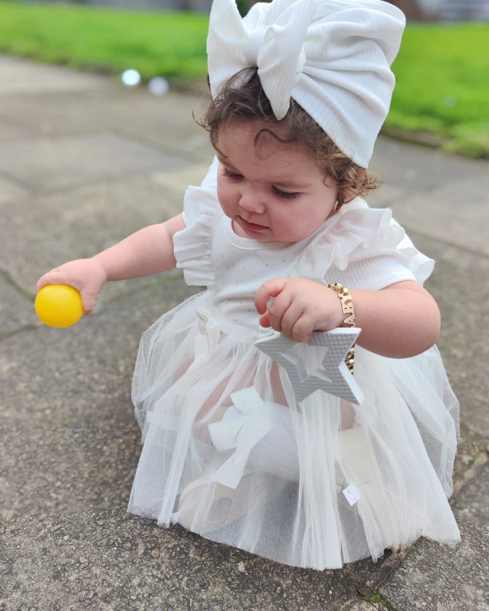 caramelo kids ivory tulle dress and turban set available from tors childrens wear