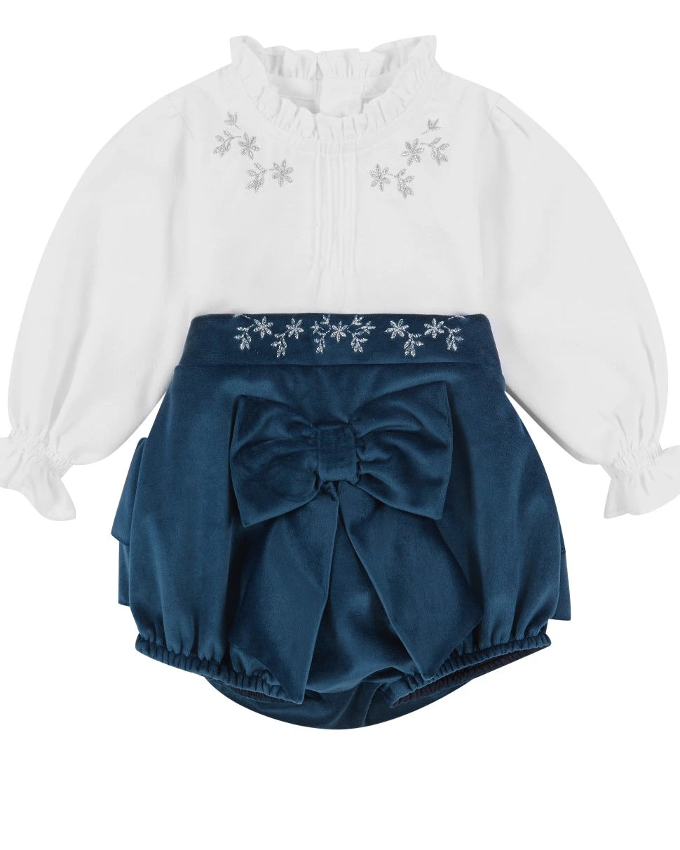 deolinda girls blouse and navy bloomers set at tors childrens wear