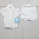 dbb collections white shirt and short set 