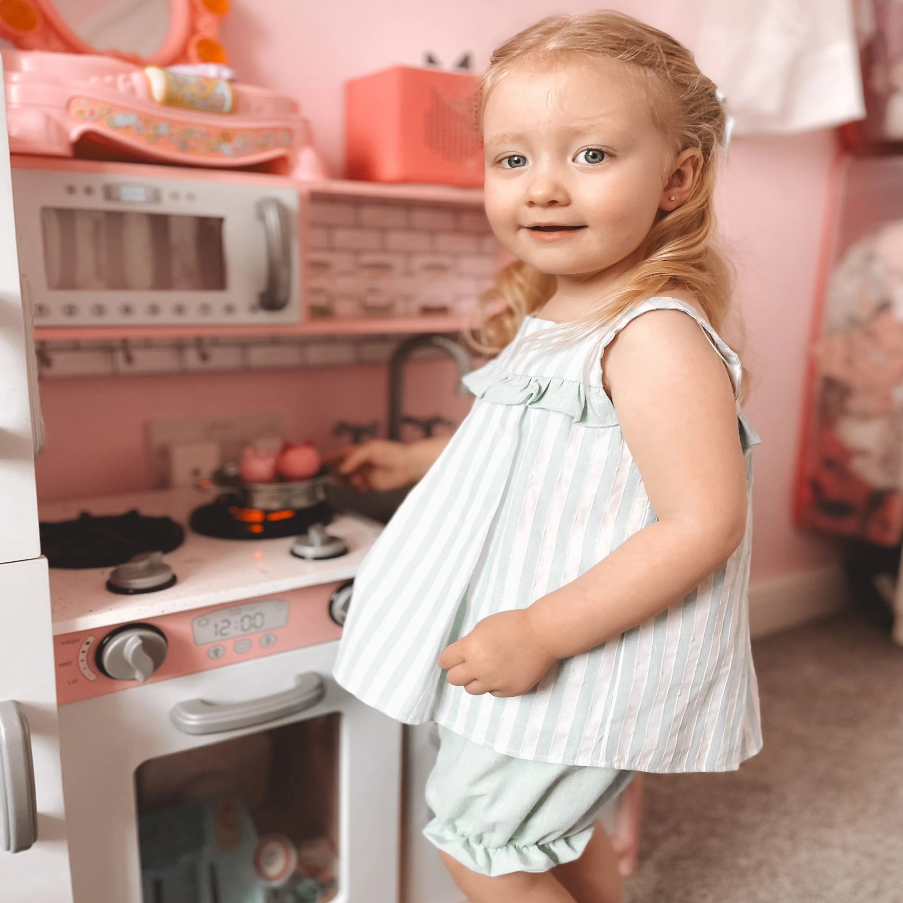 dbb collections mint striped blouse and bloomers 