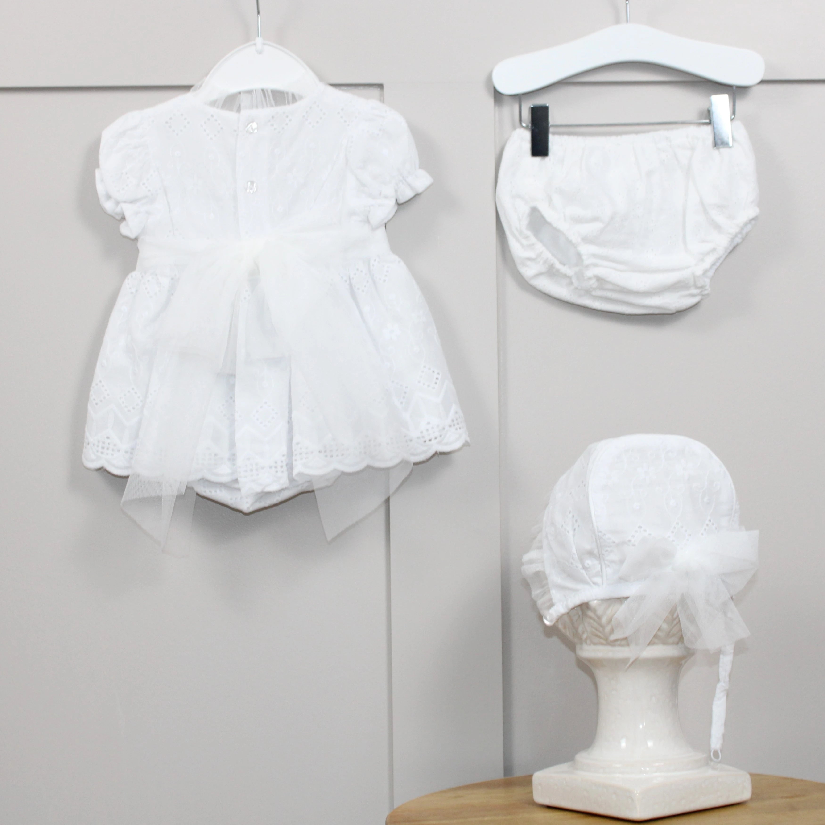 dbb collections all white dress knickers and bonnet set